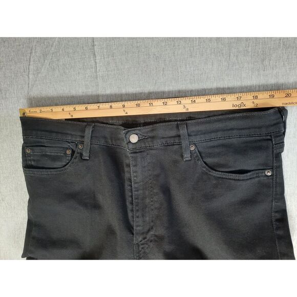 Levi's Premium 511 Men W40/32L Slim Fit Pleated‎ BIG E Stretch Black Denim Jeans - Picture 2 of 9